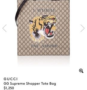 Gucci GG Supreme Shopper Tote Bag